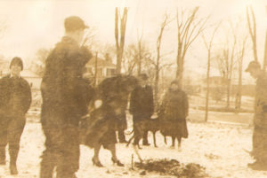 Blue Hill Library groundbreaking December 19, 1938. It was 12 degrees below zero.