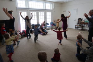 Toddlers at play-group yoga