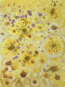 "Coltsfoot and Covid," Watercolor & ink