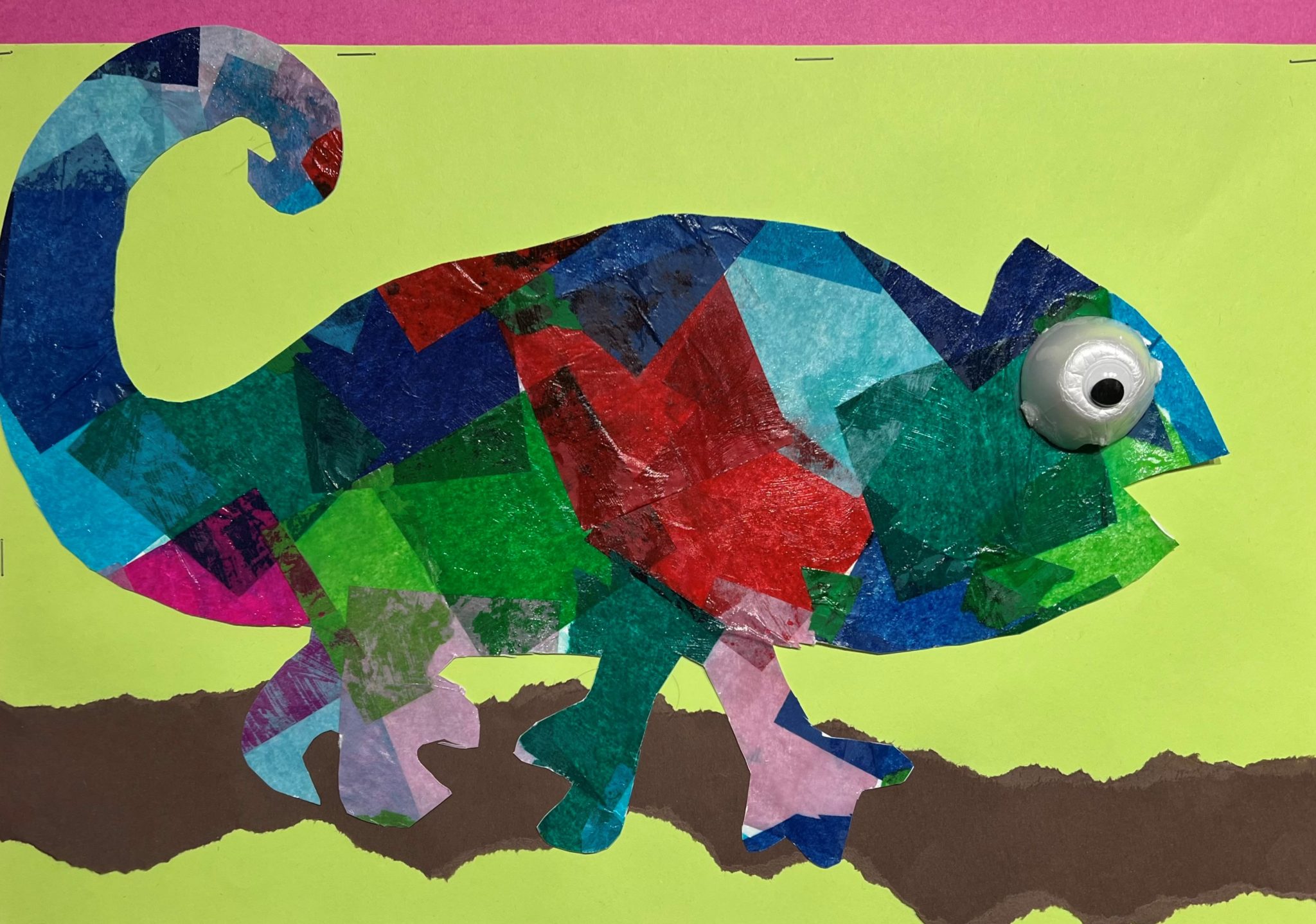 Hazel Eddy Penobscot School Grade 2 tissue collage Blue Hill Public